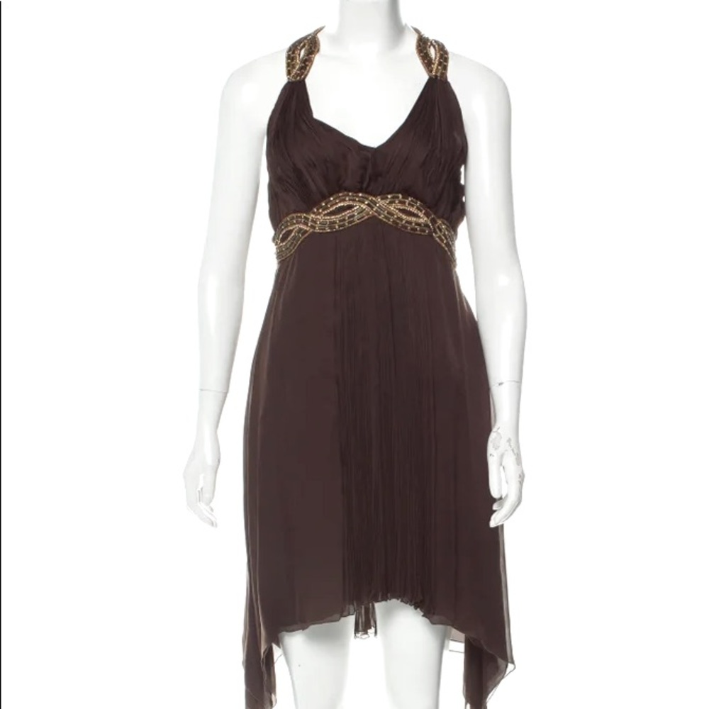 Roberto Cavalli Silk Chiffon Beaded  Evening Dress